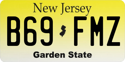 NJ license plate B69FMZ