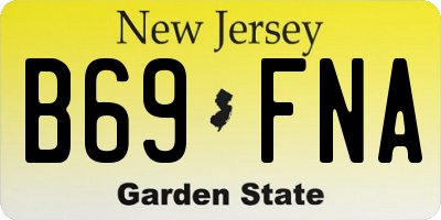NJ license plate B69FNA