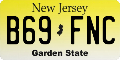 NJ license plate B69FNC