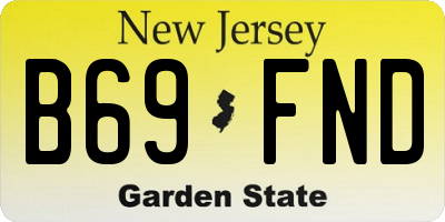 NJ license plate B69FND