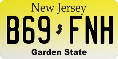 NJ license plate B69FNH
