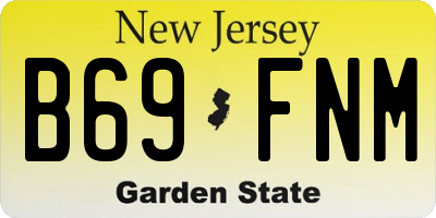 NJ license plate B69FNM