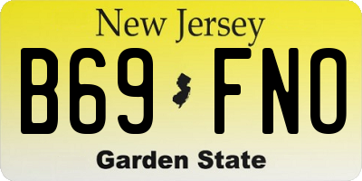 NJ license plate B69FNO
