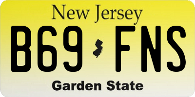 NJ license plate B69FNS