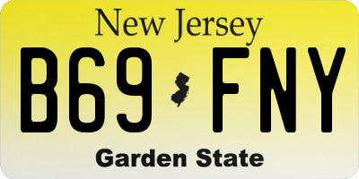 NJ license plate B69FNY
