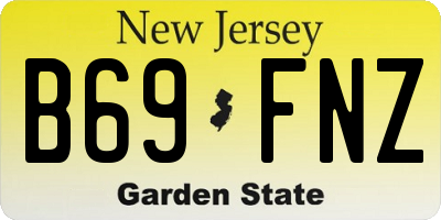 NJ license plate B69FNZ