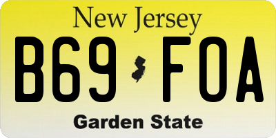 NJ license plate B69FOA