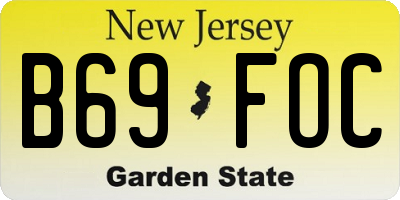 NJ license plate B69FOC