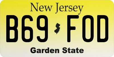 NJ license plate B69FOD