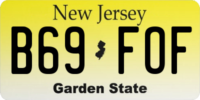 NJ license plate B69FOF