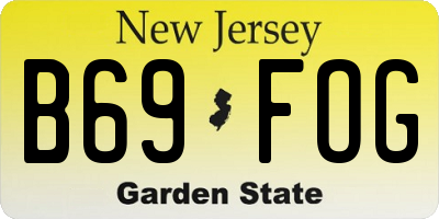 NJ license plate B69FOG