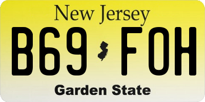 NJ license plate B69FOH