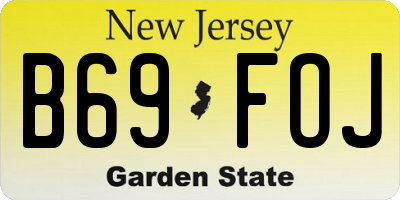 NJ license plate B69FOJ