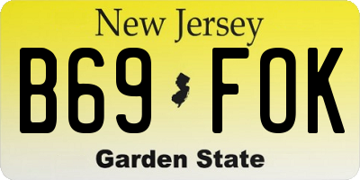 NJ license plate B69FOK