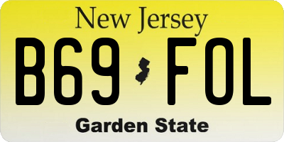 NJ license plate B69FOL