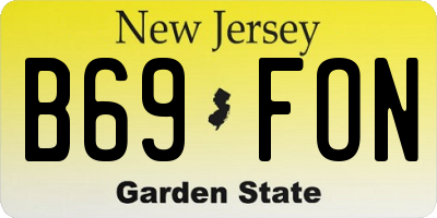 NJ license plate B69FON