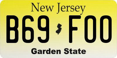 NJ license plate B69FOO