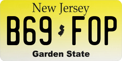 NJ license plate B69FOP