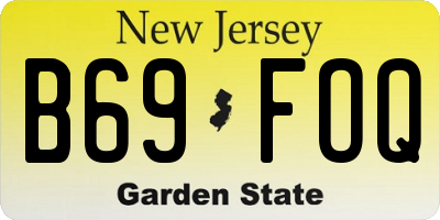 NJ license plate B69FOQ