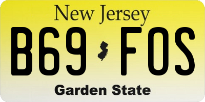 NJ license plate B69FOS