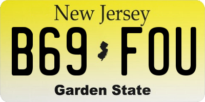 NJ license plate B69FOU