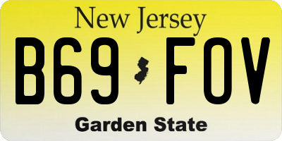 NJ license plate B69FOV