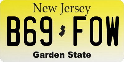 NJ license plate B69FOW
