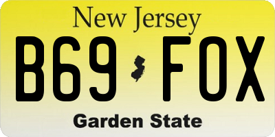 NJ license plate B69FOX