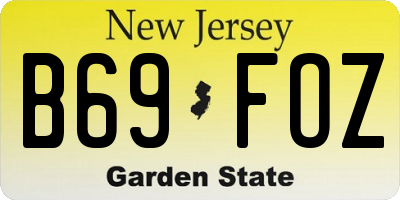 NJ license plate B69FOZ