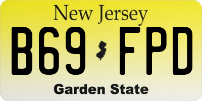 NJ license plate B69FPD