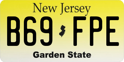 NJ license plate B69FPE
