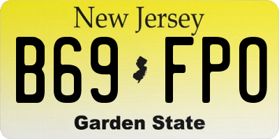 NJ license plate B69FPO