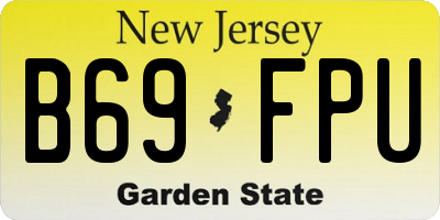 NJ license plate B69FPU