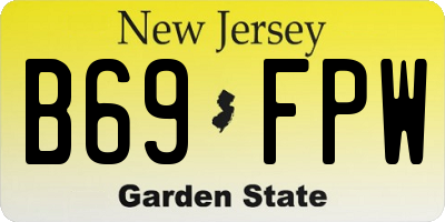 NJ license plate B69FPW