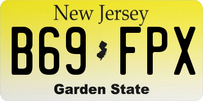 NJ license plate B69FPX