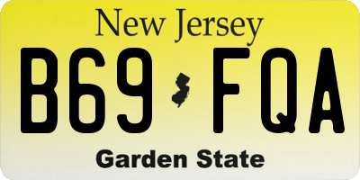 NJ license plate B69FQA