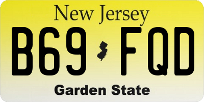 NJ license plate B69FQD