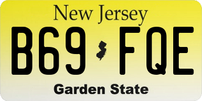 NJ license plate B69FQE