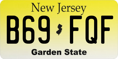 NJ license plate B69FQF