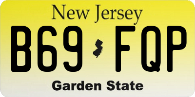 NJ license plate B69FQP