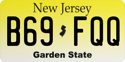 NJ license plate B69FQQ