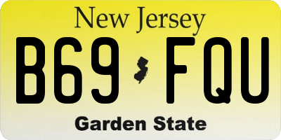 NJ license plate B69FQU