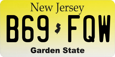 NJ license plate B69FQW