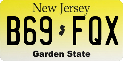 NJ license plate B69FQX