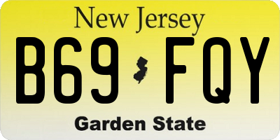 NJ license plate B69FQY