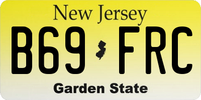 NJ license plate B69FRC