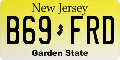 NJ license plate B69FRD