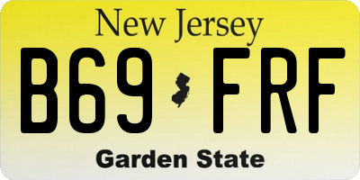 NJ license plate B69FRF