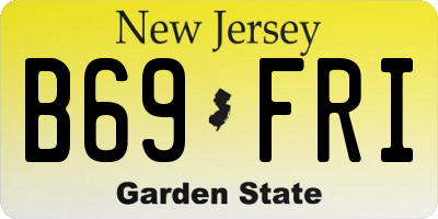 NJ license plate B69FRI