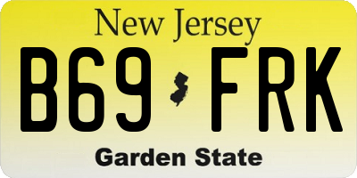 NJ license plate B69FRK